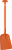 Лопата монолитная, 327 x 271 x 50 мм., 1035 мм, оранжевый цвет Арт 56317